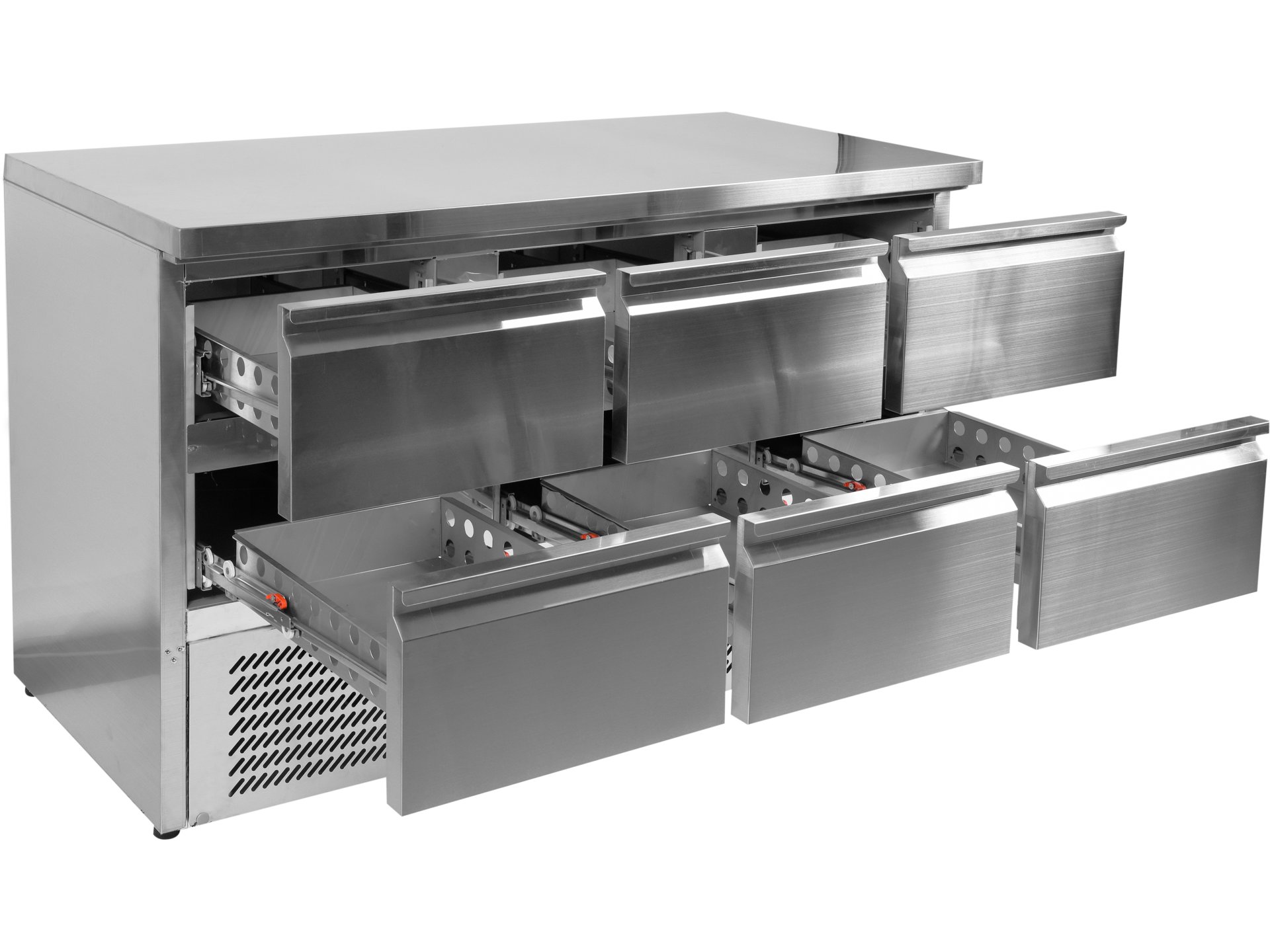 Refrigerated counter with 6 drawers
