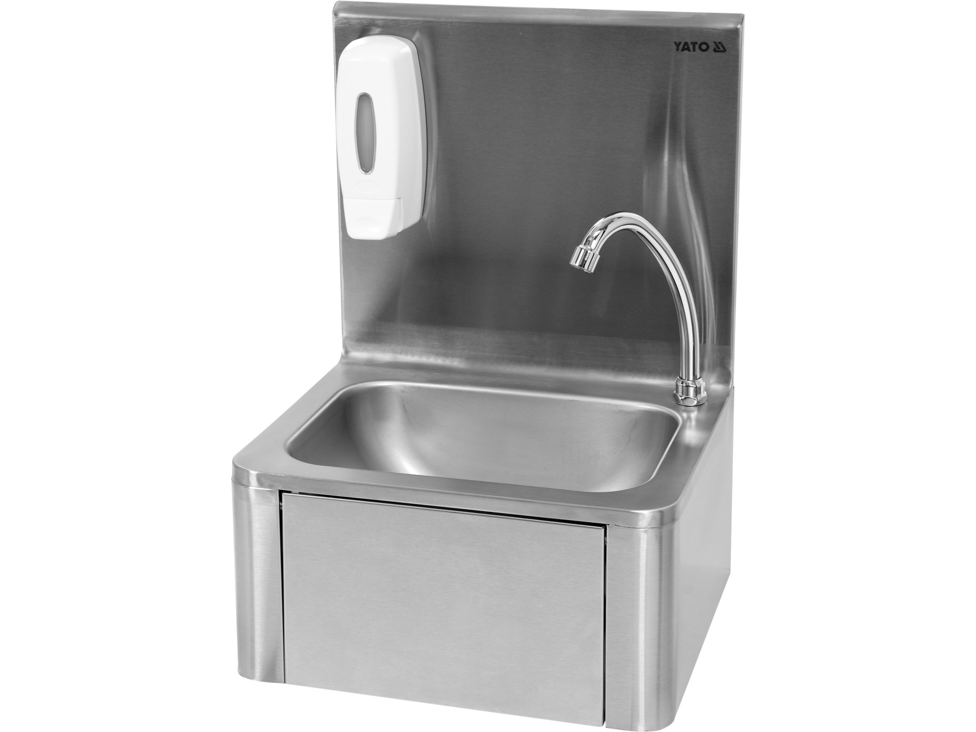 Knee-operated wash basin