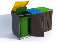 Construction for waste containers and 3x240l