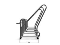 Velosipēdu novietne Rad-5 velosipēdu statīvs ar barjeru inox