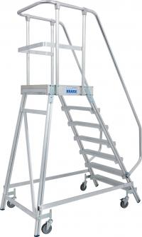 Ladder - platform  7 aluminium steps  - 3.70m