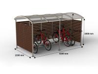 Velosipedu nojūme (koka sienas) 10 velosipēdiem / 420 cm