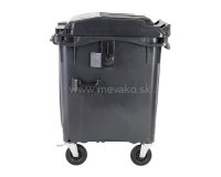Plastmasas tvertne 1100 l plakans vāks-sarkans