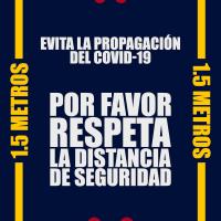 175C-SP-Déco Design™ standarta COVID-19 ievēro sociālo distancēšanos — Spanish-Notrax Respect social