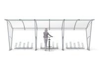 Velo nojume ar sānu sienām 15 velosipēdiem / 630 cm