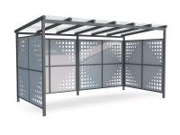 Velo nojumes lokšņu metāla konstrukcija 10 velosipēdiem / 420 cm