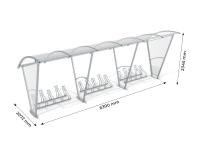 Velo nojume ar sānu sienām 15 velosipēdiem / 630 cm